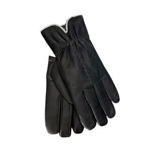 Cindy Claire Black Gloves Faux Fur Lining Lined One Size NWT